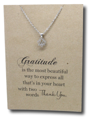 Lotus Pendant & Chain - Card 214-Charmed Jewellery