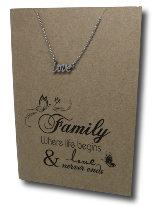 Love Pendant & Chain - Card 2-Charmed Jewellery