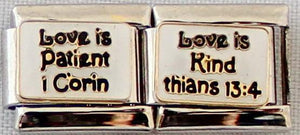 Love is patient Love is kind (Double) 9mm Charm-Charmed Jewellery