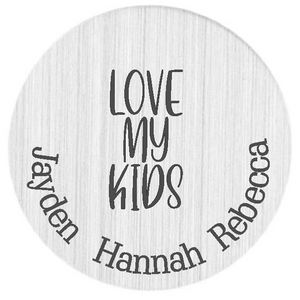 Love my Kids engraved name locket plate*Click to personalize*-Charmed Jewellery