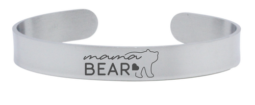 Mama Bear 10mm Stainless Steel Bangle