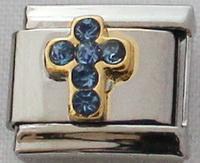 March Birthstone Cross 9mm Charm-Charmed Jewellery