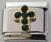 May Birthstone Cross 9mm Charm-Charmed Jewellery