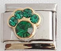 May Birthstone Paw 9mm Charm-Charmed Jewellery