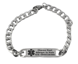 Medical Alert Chunky Personalized Bracelet-Charmed Jewellery