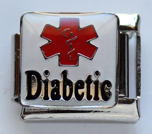 Medical Alert - Diabetic 9mm Charm-Charmed Jewellery
