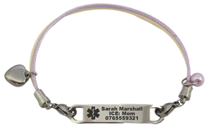 Medical Alert Pastel Cords Personalized ID Bracelet-Charmed Jewellery