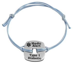 Medical Alert Personalized Engraved Blue Cord Bracelet-Charmed Jewellery