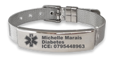 Medical Alert Engraved Mesh Bracelet
