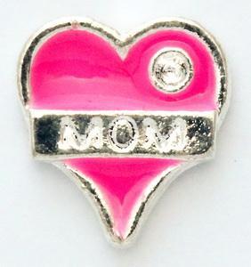Mom on Pink Heart Locket Charm-Charmed Jewellery