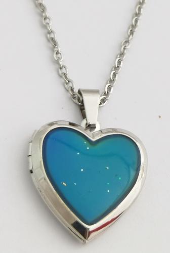 Mood Heart Locket with Optional Engraving on Back