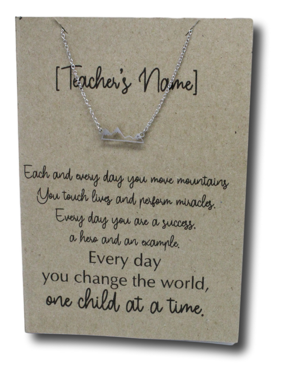 Mountain Pendant & Chain - Card 62 (Click product to customize)-Charmed Jewellery