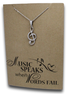 Music Note Pendant & Chain - Card 169-Charmed Jewellery