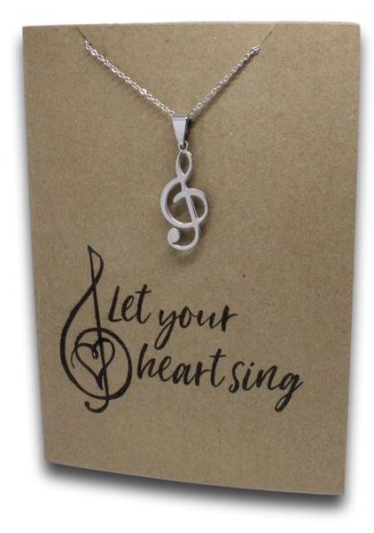 Music Note Pendant & Chain - Card 170-Charmed Jewellery