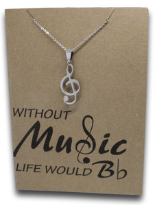 Music Note Pendant & Chain - Card 171-Charmed Jewellery