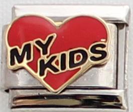 My Kids on Red Heart 9mm Charm-Charmed Jewellery