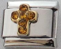 November Birthstone Cross 9mm Charm-Charmed Jewellery