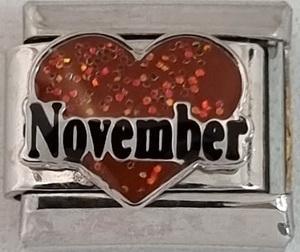 November Heart 9mm Charm