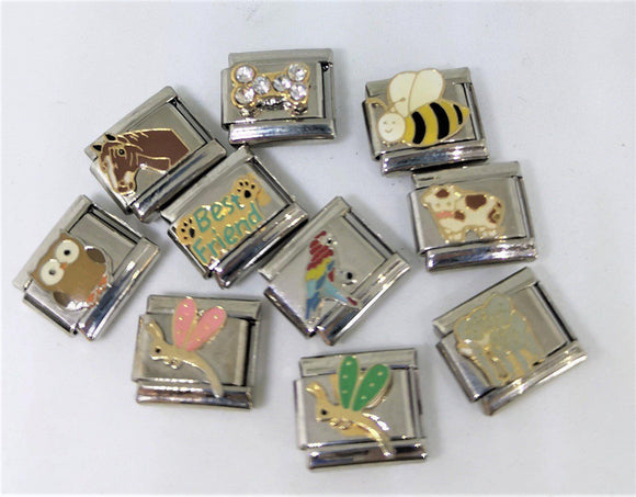 Old Stock 9mm Animal Charms - Pack of 10 Mixed Charms-Charmed Jewellery