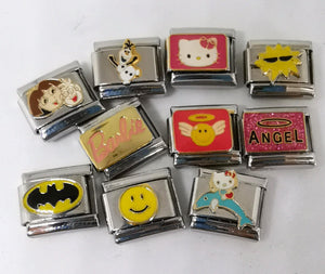 Old Stock 9mm Kids & Cartoon Charms - Pack of 10 Mixed Charms-Charmed Jewellery
