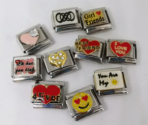 Old Stock 9mm Love & Friendship Charms - Pack of 10 Mixed Charms-Charmed Jewellery
