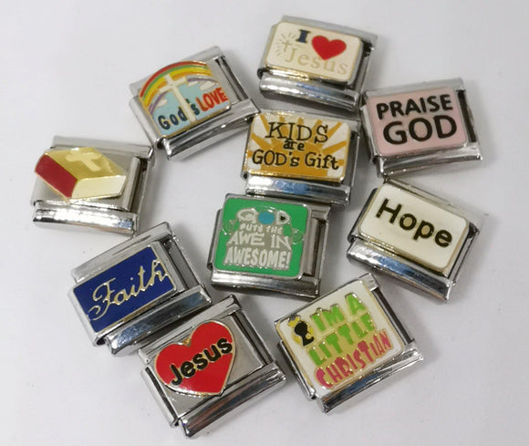 Old Stock 9mm Religious Charms - Pack of 10 Mixed Charms-Charmed Jewellery