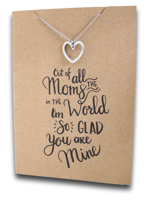 Open Heart Pendant & Chain - Card 334