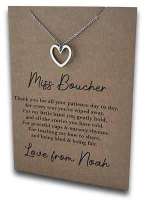Open Heart Pendant & Chain - Card 456 (Click to personalize)