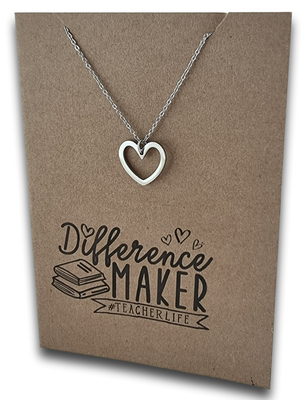 Open Heart Pendant & Chain - Card 468