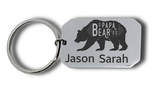 Papa Bear Personalized Engraved Keyring-Charmed Jewellery