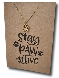 Paw Heart Pendant & Chain - Card 377