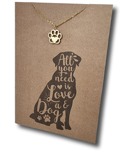 Paw Heart Pendant & Chain - Card 378