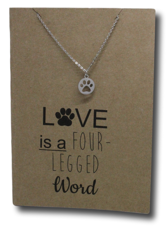 Paw Pendant & Chain - Card 37-Charmed Jewellery