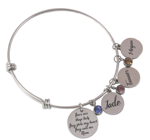 Personalized Charms on Adjustable Bangle (Copy)