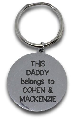Personalized Daddy Engraved Keyring-Charmed Jewellery