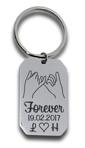 Personalized Dog Tag Keyring - Pinky Promise