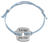 Personalized Engraved Blue Cord Bracelet-Charmed Jewellery