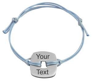 Personalized Engraved Blue Cord Bracelet-Charmed Jewellery