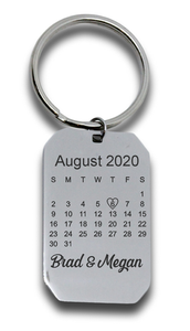 Personalized Engraved Date Keyring-Charmed Jewellery