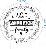 Personalized Family Wreath LED Night Light