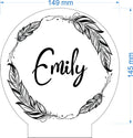 Personalized Feather Wreath LED Night Light