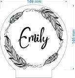 Personalized Feather Wreath LED Night Light