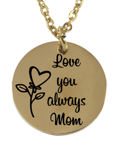 Personalized Gold Plated Round Pendant and Chain-Charmed Jewellery
