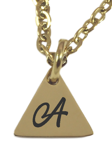 Personalized Gold Plated Small Triangle Pendant & Chain-Charmed Jewellery