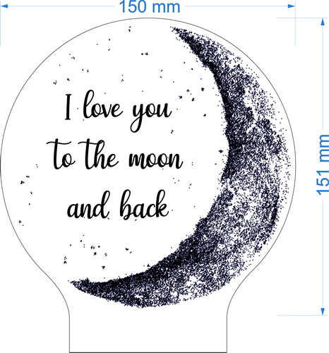 Personalized Love You Moon LED Night Light