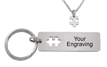 Personalized Puzzle Keyring & Necklace Set-Charmed Jewellery