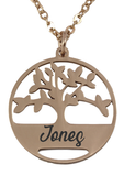 Personalized Rose Gold Plated Family Tree Pendant & Chain-Charmed Jewellery