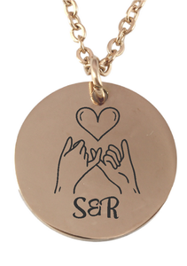 Personalized Rose Gold Plated Round Pendant and Chain-Charmed Jewellery