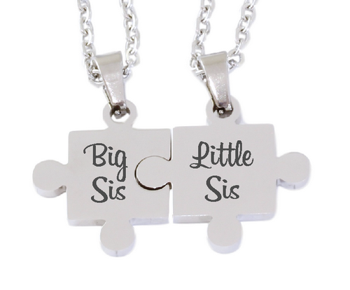 Personalized Stainless Steel Puzzle Pendants & Chains-Charmed Jewellery