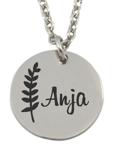Personalized Stainless Steel Round Pendant and Chain-Charmed Jewellery